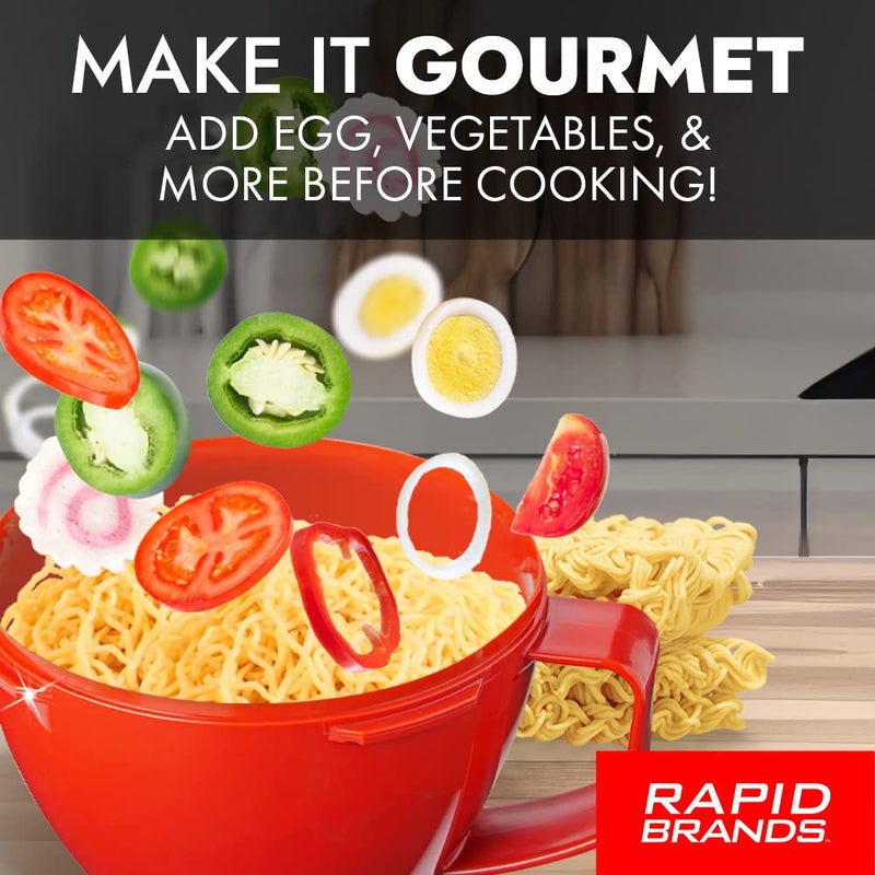 Rapid Brands كوب حساء سريع | طباخ حساء ونودلز قابل للاستخدام في الميكروويف | استمتع بالحساء الساخن في أي وقت | مثالي للسكن الجامعي، المطبخ الصغير، أو المكتب | آمن في غسالة الصحون، قابل للاستخدام في الميكروويف، وخالي من BPA - Image 4